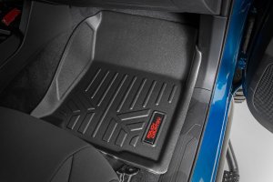 Toyota Tacoma Floor Mats - Front and Rear - Rough Country - Heavy Duty Floor Mats - '16-'23